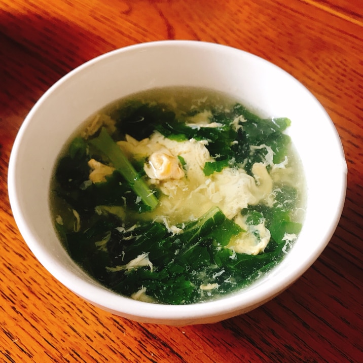 大根葉と玉子の中華スープ